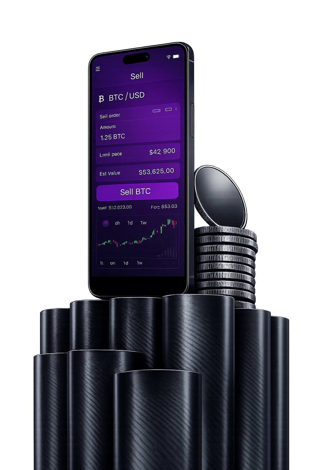 Black Crown Markets trading app mockup